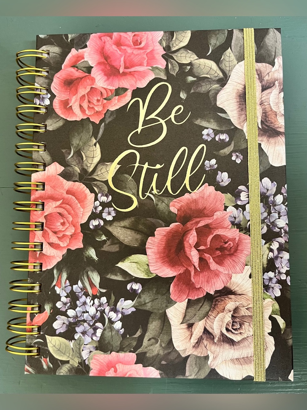 Journal Notebook “Be Still” Spiral in Pink & Green Floral Hardcover NWT